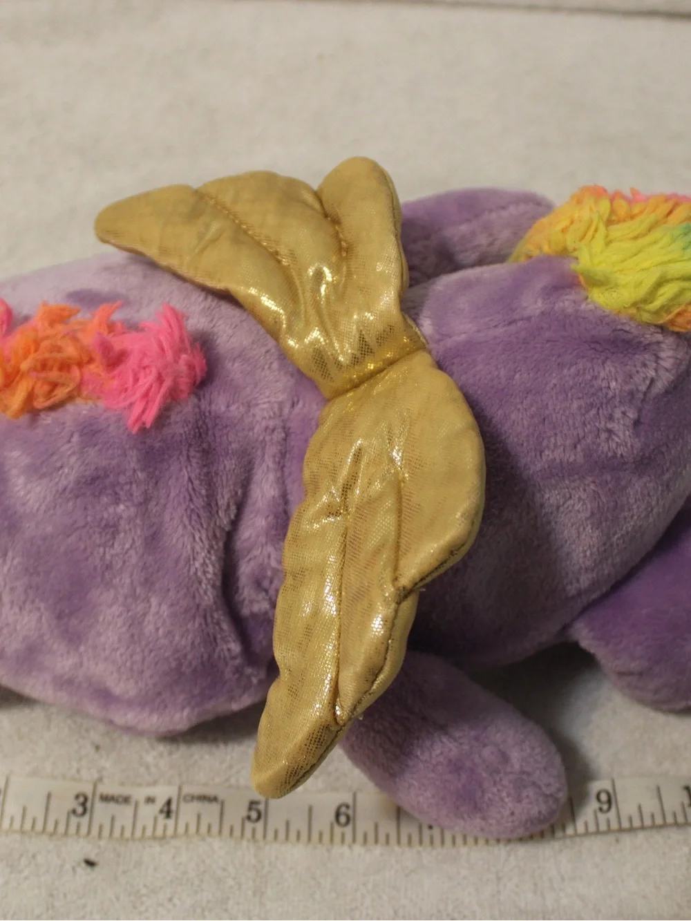Care Bears Purple Plush with Rainbow Heart Chest Emblem